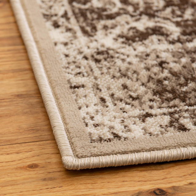 Cream 8' x 11' 6 Imperial Rectangle Area Rug 100% Polypropylene With Cotton Backing Traditional Vintage Distressed Design Carpet for Sale at Rug Engine