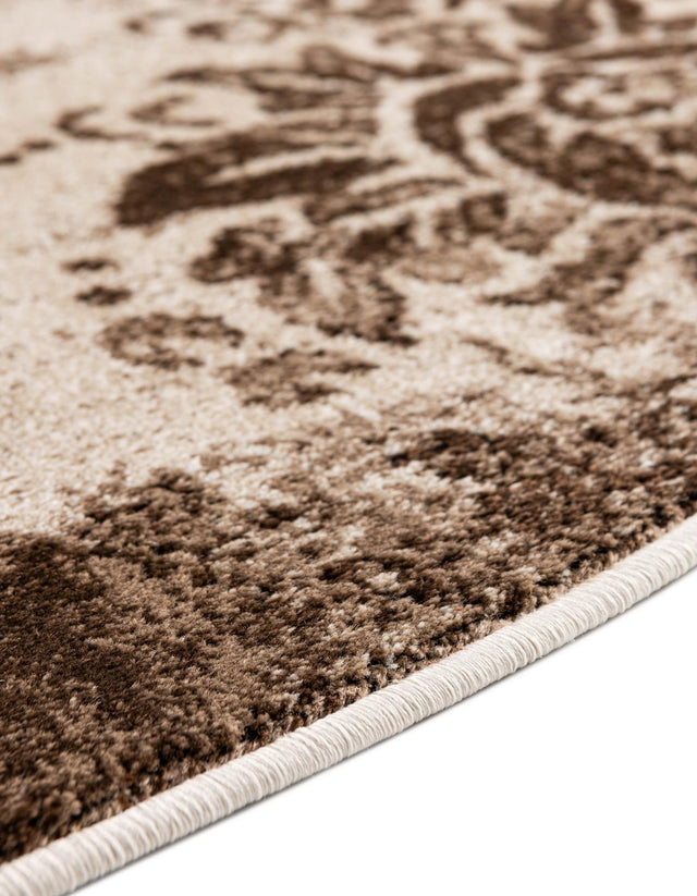 Dark Beige 5' 1 x 5' 1 Rushmore Round Area Rug 55% Polypropylene & 45% Polyester Durable Quality Carpet for Indoor Home Decorating for Sale at Rug Engine