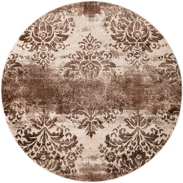 Dark Beige 5' 1 x 5' 1 Rushmore Round Area Rug 55% Polypropylene & 45% Polyester Durable Quality Carpet for Indoor Home Decorating for Sale at Rug Engine