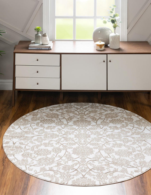 Snow White 7' 10 x 7' 10 Rushmore Round Area Rug 55% Polypropylene & 45% Polyester Durable Quality Carpet for Indoor Home Decorating for Sale at Rug Engine