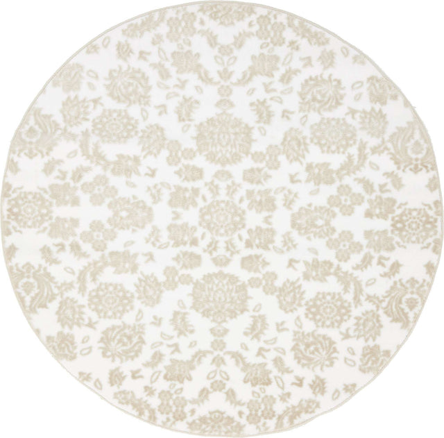 White Brown 5' x 5' Rushmore Round Area Rug 55% Polypropylene & 45% Polyester Durable Quality Carpet for Indoor Home Decorating for Sale at Rug Engine