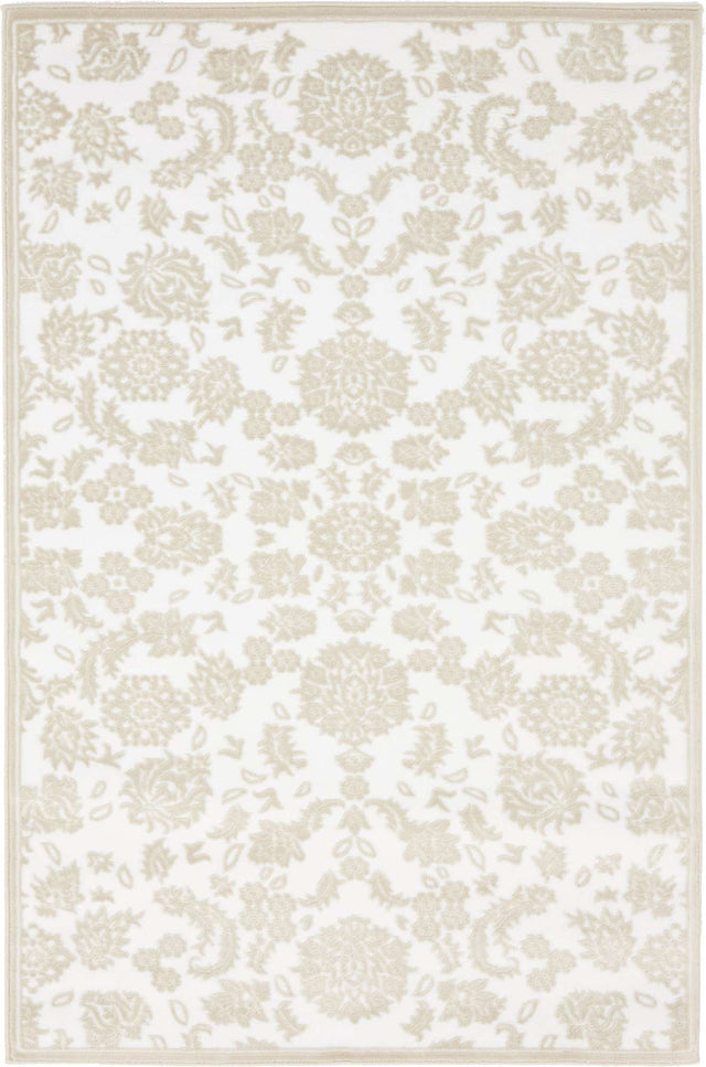 White Brown 4' 1 x 6' 1 Rushmore Rectangle Area Rug 55% Polypropylene & 45% Polyester Durable Quality Carpet for Indoor Home Decorating for Sale at Rug Engine