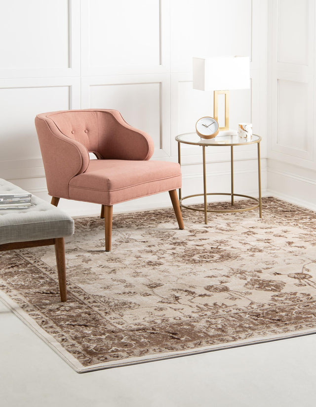 Cream 4' x 4' Rushmore Square Area Rug 55% Polypropylene & 45% Polyester Durable Quality Carpet for Indoor Home Decorating for Sale at Rug Engine