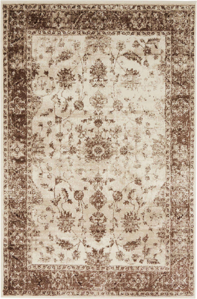 Cream 4' 1 x 6' 1 Rushmore Rectangle Area Rug 55% Polypropylene & 45% Polyester Durable Quality Carpet for Indoor Home Decorating for Sale at Rug Engine