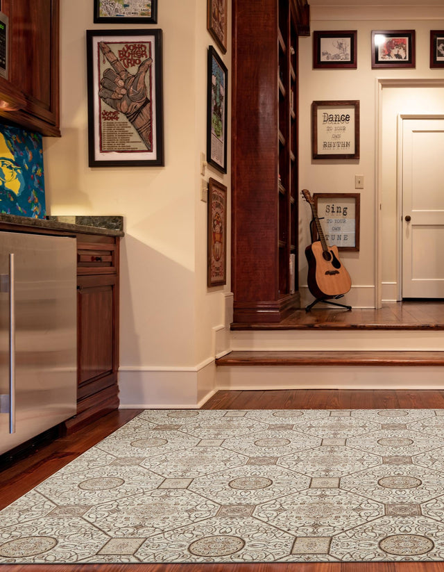 Cream 8' x 8' Rushmore Square Area Rug 55% Polypropylene & 45% Polyester Durable Quality Carpet for Indoor Home Decorating for Sale at Rug Engine