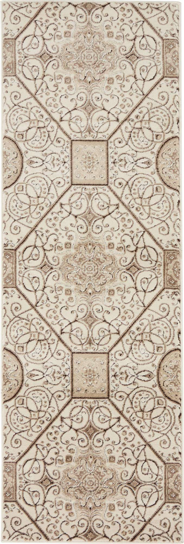 Cream 2' x 6' 1 Rushmore Runner Area Rug 55% Polypropylene & 45% Polyester Durable Quality Carpet for Indoor Home Decorating for Sale at Rug Engine