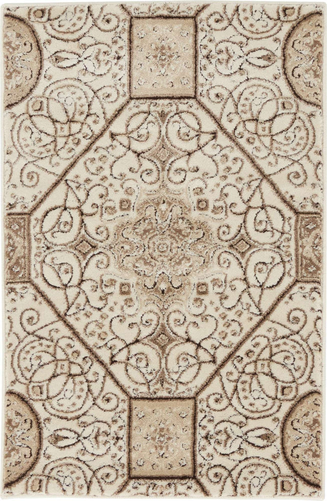 Cream 2' x 3' Rushmore Rectangle Area Rug 55% Polypropylene & 45% Polyester Durable Quality Carpet for Indoor Home Decorating for Sale at Rug Engine