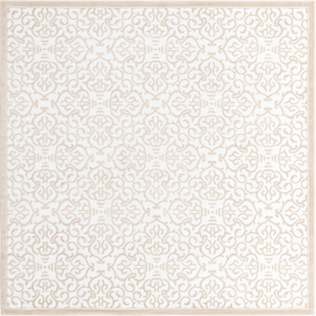 Snow White 8' x 8' Rushmore Square Area Rug 55% Polypropylene & 45% Polyester Durable Quality Carpet for Indoor Home Decorating for Sale at Rug Engine