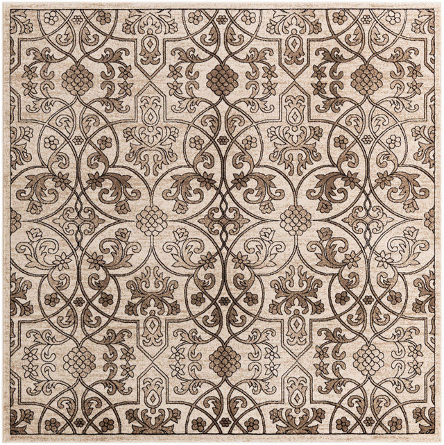 Dark Beige 8' x 8' Rushmore Square Area Rug 55% Polypropylene & 45% Polyester Durable Quality Carpet for Indoor Home Decorating for Sale at Rug Engine