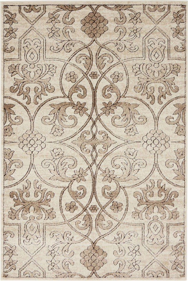Dark Beige 4' 1 x 6' 1 Rushmore Rectangle Area Rug 55% Polypropylene & 45% Polyester Durable Quality Carpet for Indoor Home Decorating for Sale at Rug Engine