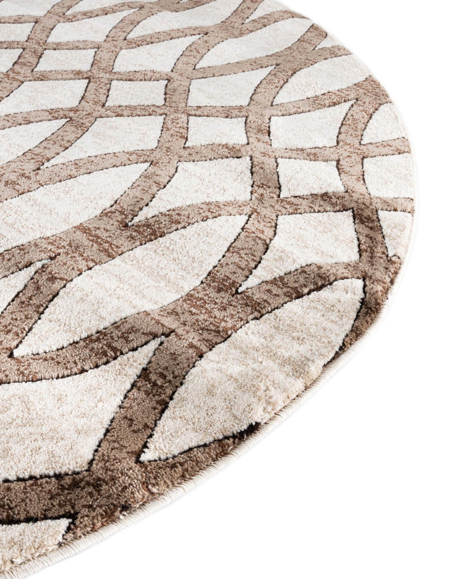 Brown 5' 1 x 5' 1 Rushmore Round Area Rug 55% Polypropylene & 45% Polyester Durable Quality Carpet for Indoor Home Decorating for Sale at Rug Engine
