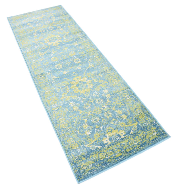 Blue 2' x 6' 1 Imperial Runner Area Rug 100% Polypropylene With Cotton Backing Traditional Vintage Distressed Design Carpet for Sale at Rug Engine
