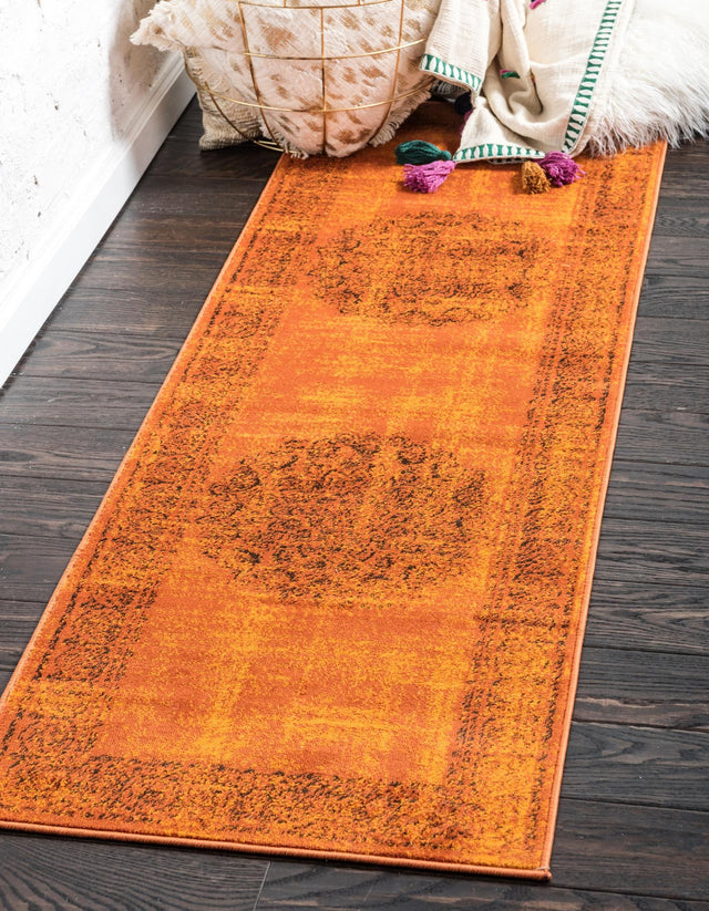Terracotta 2' x 6' 1 Imperial Runner Area Rug 100% Polypropylene With Cotton Backing Traditional Vintage Distressed Design Carpet for Sale at Rug Engine