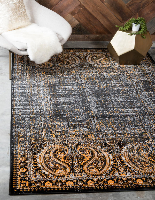 Black 2' x 3' 1 Imperial Rectangle Area Rug 100% Polypropylene With Cotton Backing Traditional Vintage Distressed Design Carpet for Sale at Rug Engine