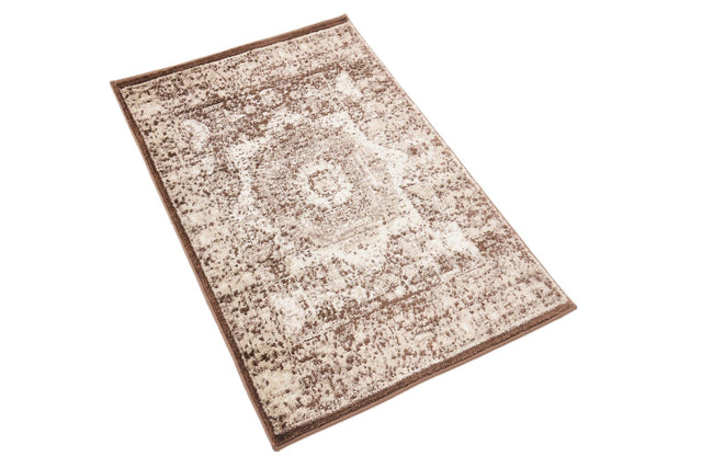 Chocolate Brown 2' x 3' 1 Imperial Rectangle Area Rug 100% Polypropylene With Cotton Backing Traditional Vintage Distressed Design Carpet for Sale at Rug Engine