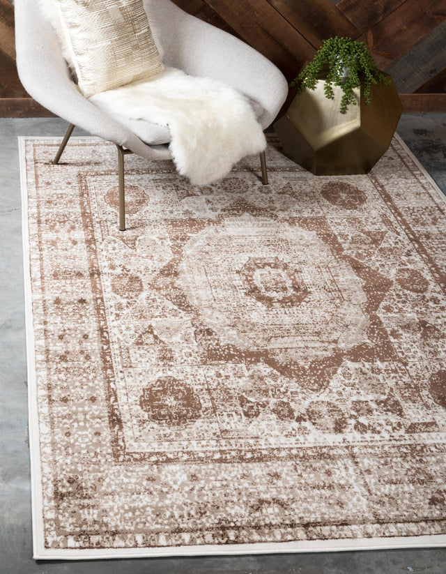 Dark Beige 2' x 3' 1 Imperial Rectangle Area Rug 100% Polypropylene With Cotton Backing Traditional Vintage Distressed Design Carpet for Sale at Rug Engine