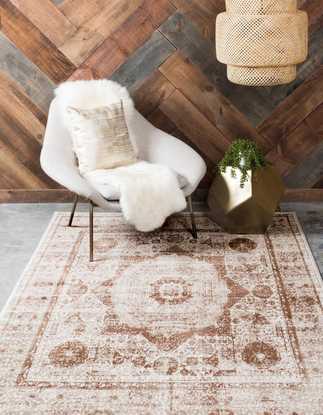Dark Beige 2' x 3' 1 Imperial Rectangle Area Rug 100% Polypropylene With Cotton Backing Traditional Vintage Distressed Design Carpet for Sale at Rug Engine