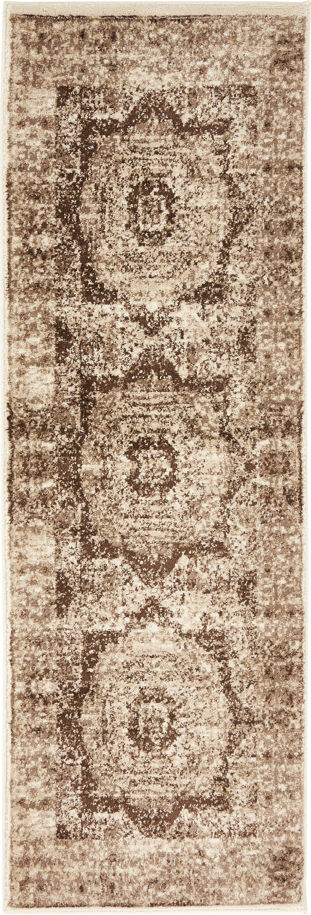 Dark Beige 2' x 6' 1 Imperial Runner Area Rug 100% Polypropylene With Cotton Backing Traditional Vintage Distressed Design Carpet for Sale at Rug Engine