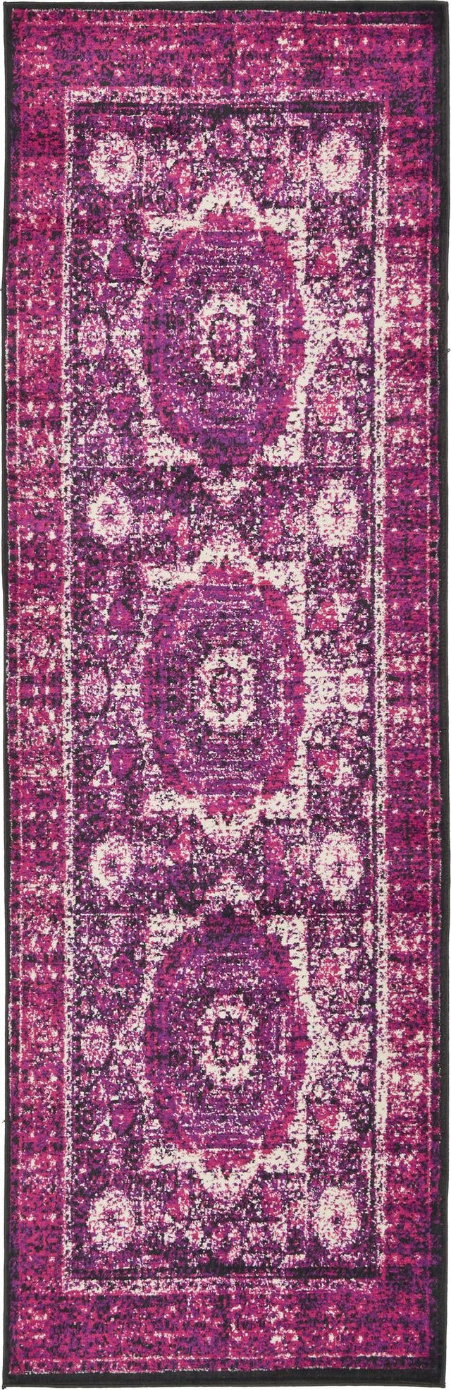 Lilac 3' x 9' 10 Imperial Runner Area Rug 100% Polypropylene With Cotton Backing Traditional Vintage Distressed Design Carpet for Sale at Rug Engine