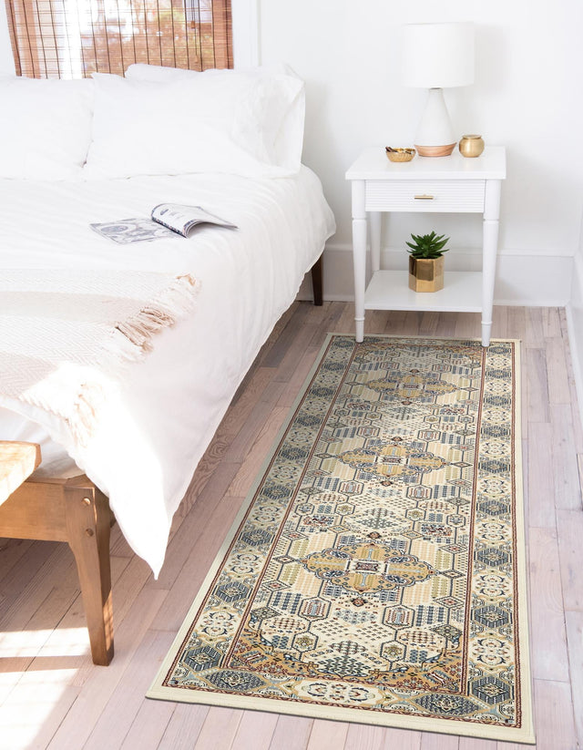 Ivory 2' 11 x 13' 1 Narenj Runner Area Rug 85% Polypropylene & 15% Polyester Traditional Classic Carpet for Living, Dining, Bedrooms, Office for Sale at Rug Engine