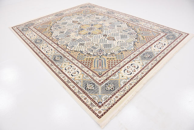 Ivory 7' 10 x 10' Narenj Rectangle Area Rug 85% Polypropylene & 15% Polyester Traditional Classic Carpet for Living, Dining, Bedrooms, Office for Sale at Rug Engine