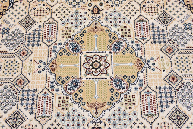 Ivory 7' 10 x 10' Narenj Rectangle Area Rug 85% Polypropylene & 15% Polyester Traditional Classic Carpet for Living, Dining, Bedrooms, Office for Sale at Rug Engine