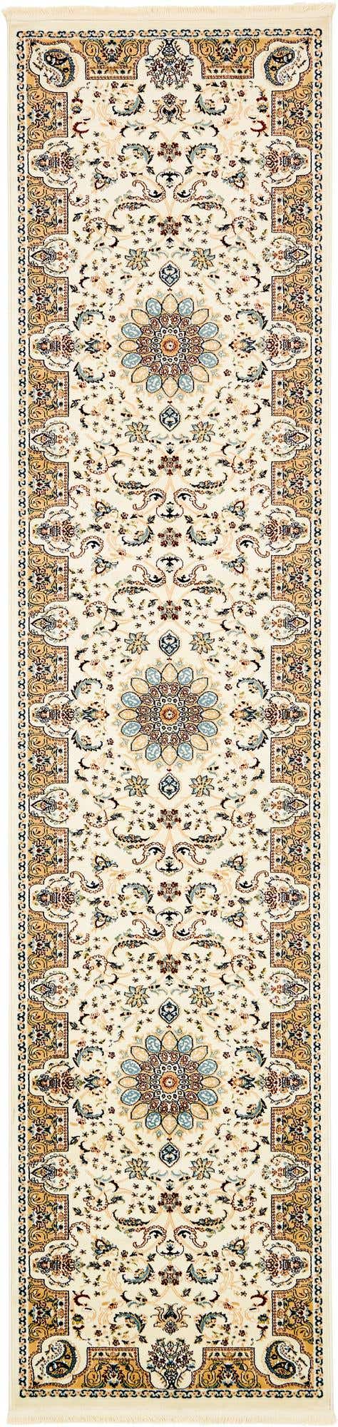 Ivory 3' x 13' 1 Narenj Runner Area Rug 85% Polypropylene & 15% Polyester Traditional Classic Carpet for Living, Dining, Bedrooms, Office for Sale at Rug Engine