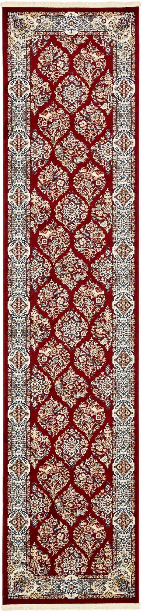 Burgundy 2' 11 x 13' 1 Narenj Runner Area Rug 85% Polypropylene & 15% Polyester Traditional Classic Carpet for Living, Dining, Bedrooms, Office for Sale at Rug Engine