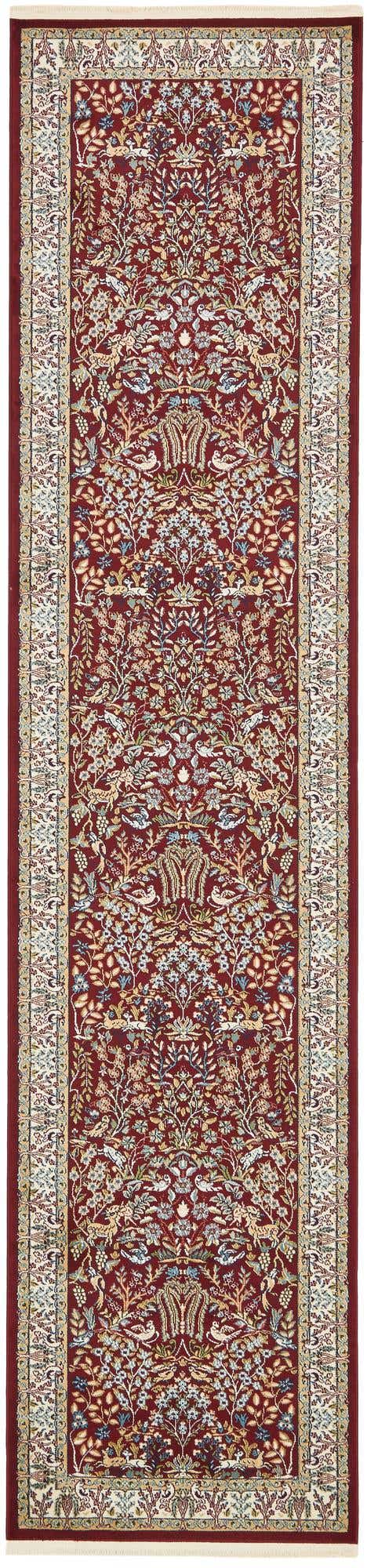 Burgundy 2' 11 x 13' 1 Narenj Runner Area Rug 85% Polypropylene & 15% Polyester Traditional Classic Carpet for Living, Dining, Bedrooms, Office for Sale at Rug Engine