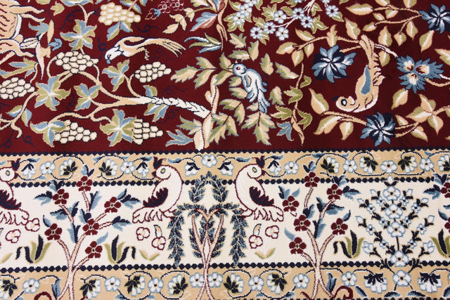 Burgundy 7' 10 x 10' Narenj Rectangle Area Rug 85% Polypropylene & 15% Polyester Traditional Classic Carpet for Living, Dining, Bedrooms, Office for Sale at Rug Engine