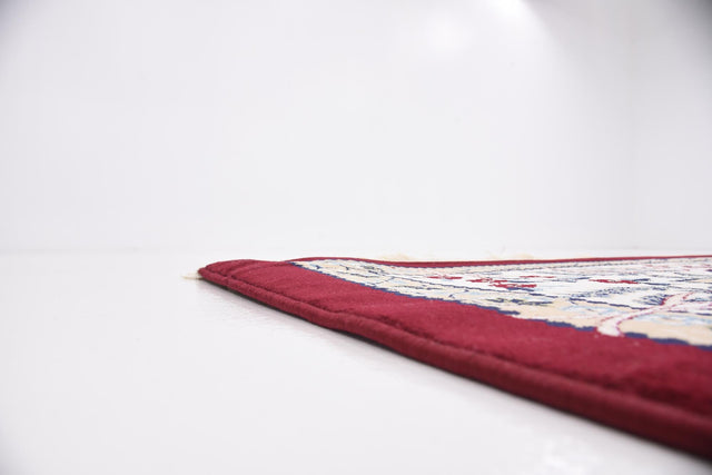 Burgundy 7' 10 x 10' Narenj Rectangle Area Rug 85% Polypropylene & 15% Polyester Traditional Classic Carpet for Living, Dining, Bedrooms, Office for Sale at Rug Engine