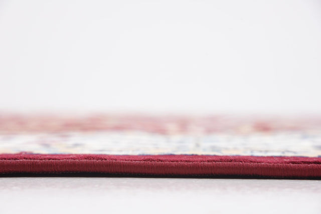 Burgundy 7' 10 x 10' Narenj Rectangle Area Rug 85% Polypropylene & 15% Polyester Traditional Classic Carpet for Living, Dining, Bedrooms, Office for Sale at Rug Engine