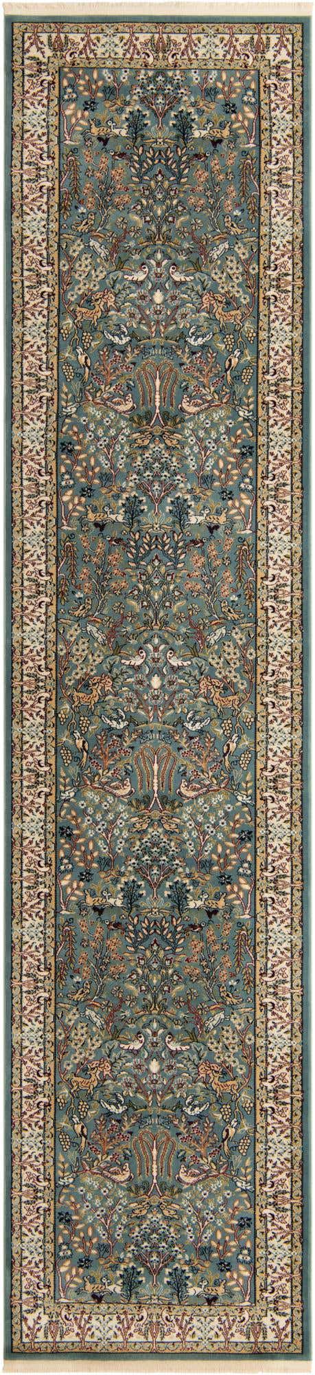 Blue 2' 11 x 13' 1 Narenj Runner Area Rug 85% Polypropylene & 15% Polyester Traditional Classic Carpet for Living, Dining, Bedrooms, Office for Sale at Rug Engine