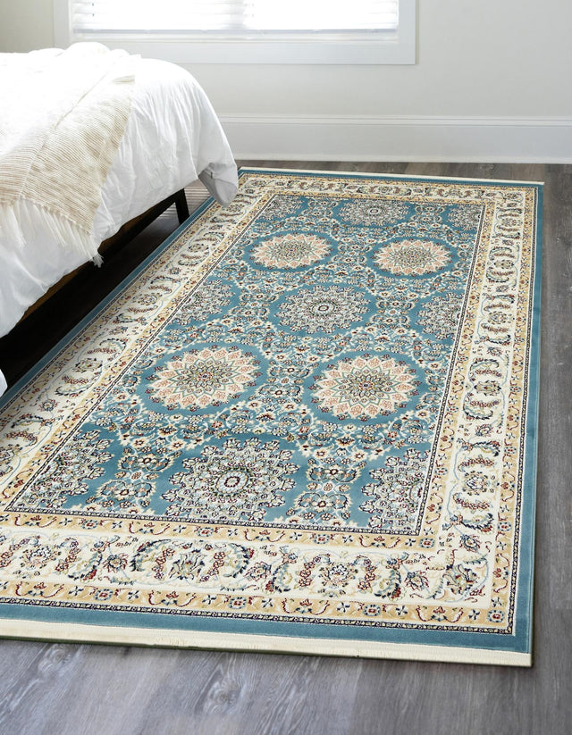 Blue 3' 1 x 5' 3 Narenj Rectangle Area Rug 85% Polypropylene & 15% Polyester Traditional Classic Carpet for Living, Dining, Bedrooms, Office for Sale at Rug Engine