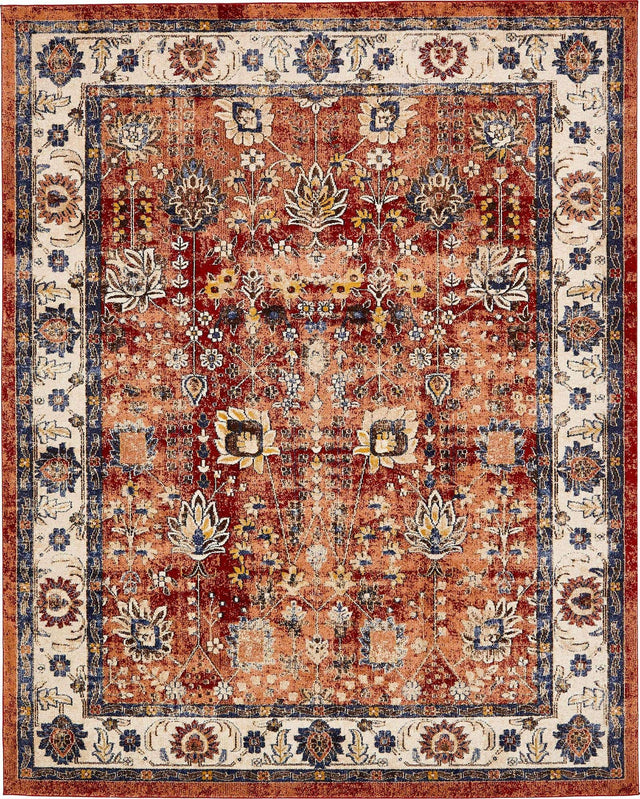 Terracotta 8' x 10' Utopia Rectangle Area Rug Traditional Vintage Persian Inspired Vivid Color Durable Carpet for Unique Interiors for Sale at Rug Engine