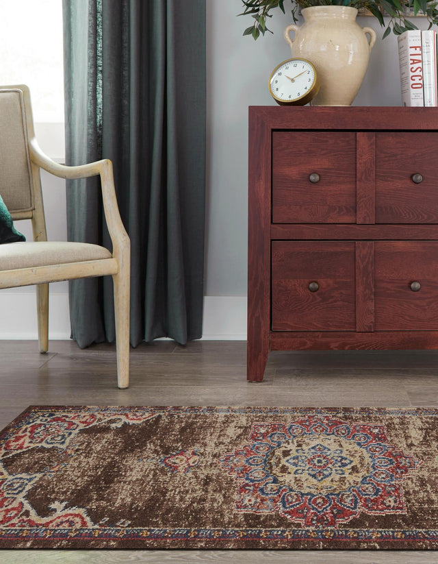 Chocolate Brown 2' x 6' 1 Utopia Runner Area Rug Traditional Vintage Persian Inspired Vivid Color Durable Carpet for Unique Interiors for Sale at Rug Engine