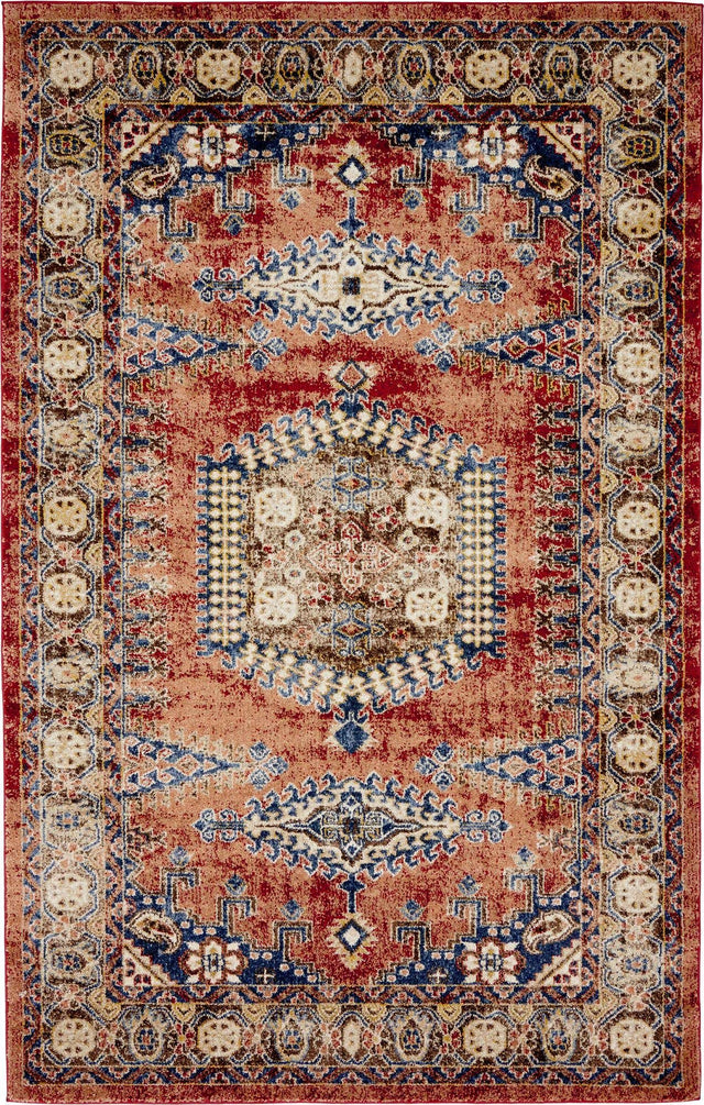 Terracotta 5' 1 x 8' Utopia Rectangle Area Rug Traditional Vintage Persian Inspired Vivid Color Durable Carpet for Unique Interiors for Sale at Rug Engine