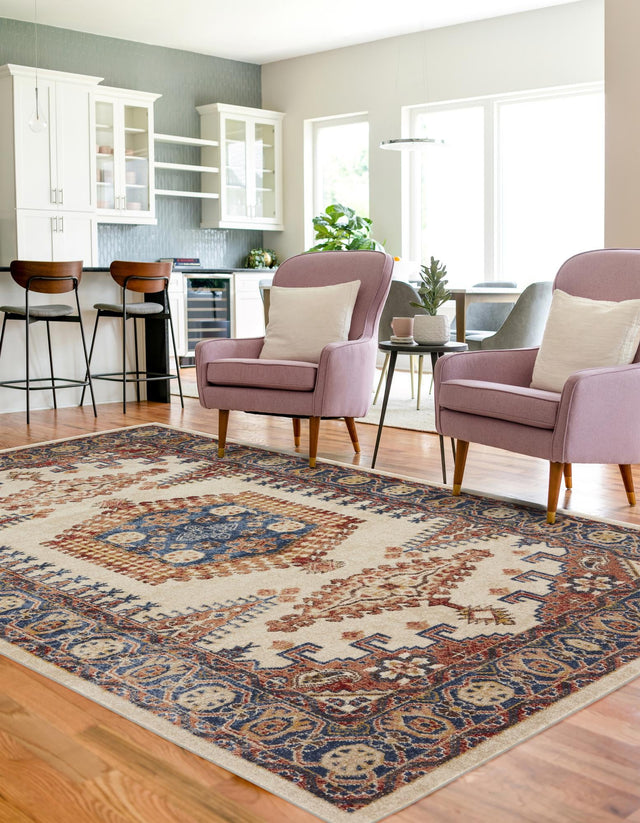 Cream 5' 1 x 8' Utopia Rectangle Area Rug Traditional Vintage Persian Inspired Vivid Color Durable Carpet for Unique Interiors for Sale at Rug Engine
