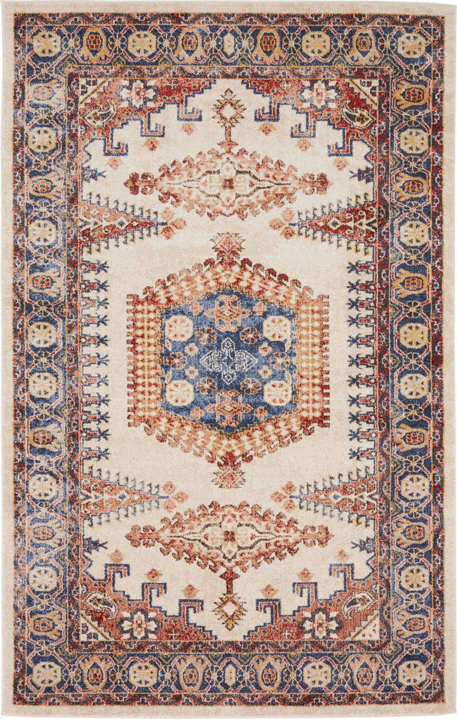 Cream 5' 1 x 8' Utopia Rectangle Area Rug Traditional Vintage Persian Inspired Vivid Color Durable Carpet for Unique Interiors for Sale at Rug Engine