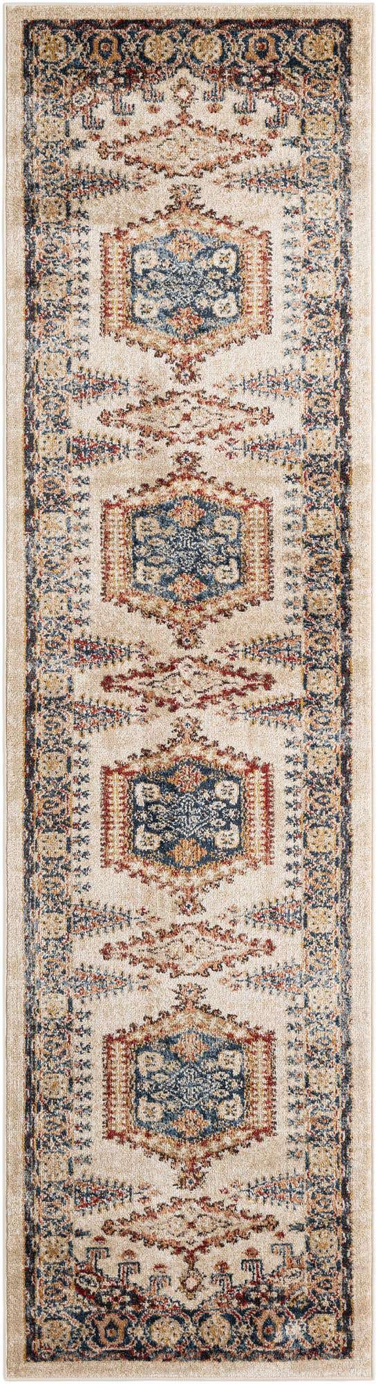 Cream 2' 7 x 10' Utopia Runner Area Rug Traditional Vintage Persian Inspired Vivid Color Durable Carpet for Unique Interiors for Sale at Rug Engine