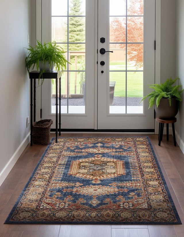 Blue 3' 3 x 5' 3 Utopia Rectangle Area Rug Traditional Vintage Persian Inspired Vivid Color Durable Carpet for Unique Interiors for Sale at Rug Engine