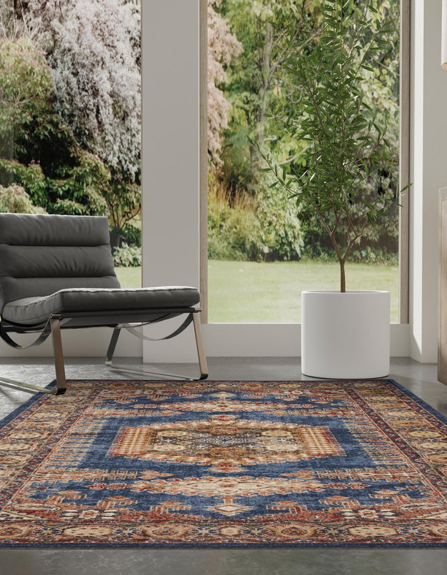 Blue 3' 3 x 5' 3 Utopia Rectangle Area Rug Traditional Vintage Persian Inspired Vivid Color Durable Carpet for Unique Interiors for Sale at Rug Engine