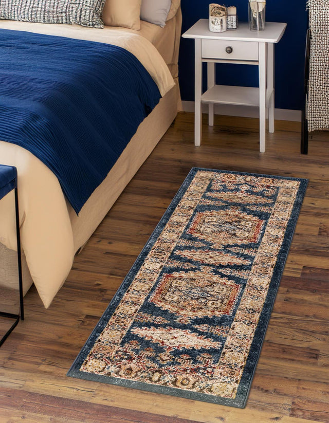 Blue 2' x 8' Utopia Runner Area Rug Traditional Vintage Persian Inspired Vivid Color Durable Carpet for Unique Interiors for Sale at Rug Engine