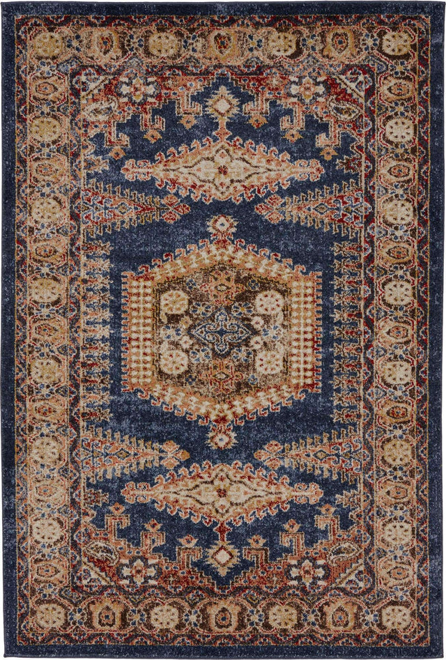 Blue 4' 1 x 6' 1 Utopia Rectangle Area Rug Traditional Vintage Persian Inspired Vivid Color Durable Carpet for Unique Interiors for Sale at Rug Engine