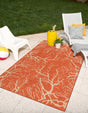 Terracotta 6' 1 x 9' Outdoor Botanical Rectangle Rug