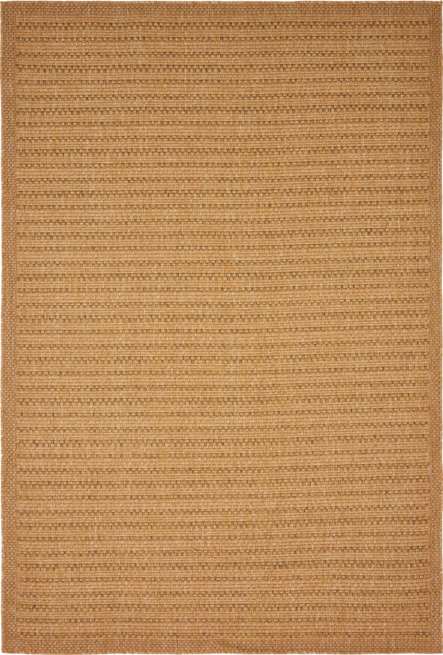 Light Brown 6' x 9' Outdoor Border Rectangle Area Rug Weather Resistant for Patio, Deck, Terrace, Balcony, Porch 100% Polypropylene Classic Bordered Carpet for Sale at Rug Engine