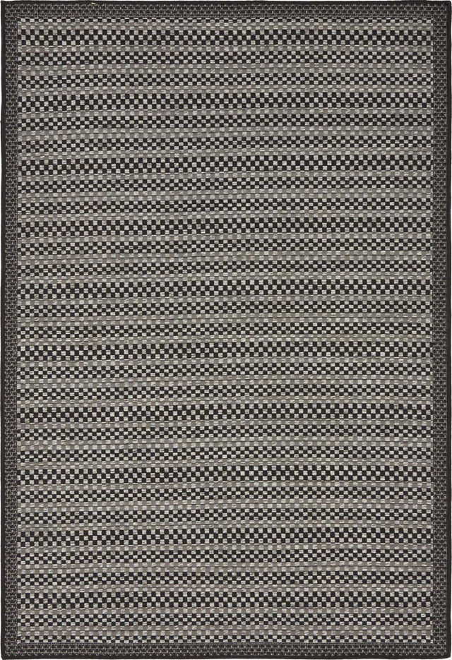 Gray 4' x 6' Outdoor Border Rectangle Area Rug Weather Resistant for Patio, Deck, Terrace, Balcony, Porch 100% Polypropylene Classic Bordered Carpet for Sale at Rug Engine