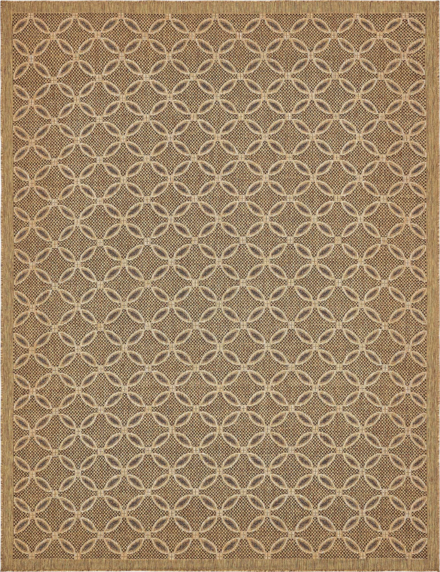 Light Brown 9' x 12' 2 Outdoor Trellis Rectangle Area Rug Weather Resistant for Patio, Deck, Terrace, Balcony, Porch Geometric Design Water Safe Outside Carpet for Sale at Rug Engine