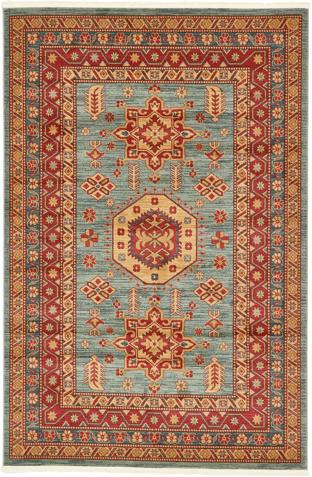 Light Blue 6' 1 x 9' Sahand Rectangle Area Rug Affordable Easy Clean Traditional Design Durable Carpet for Home Interior Design Living Room Dining Office for Sale at Rug Engine