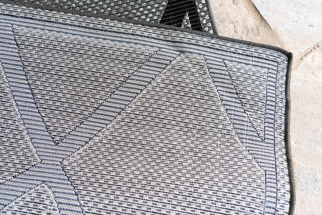 Gray 9' x 12' Outdoor Trellis Rectangle Area Rug Weather Resistant for Patio, Deck, Terrace, Balcony, Porch Geometric Design Water Safe Outside Carpet for Sale at Rug Engine